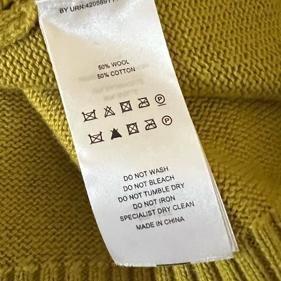 Alexa Chung Mabel Pearl Wool Blend Embroidered Cardigan In Chartreuse fits M-L - Picture 9 of 9